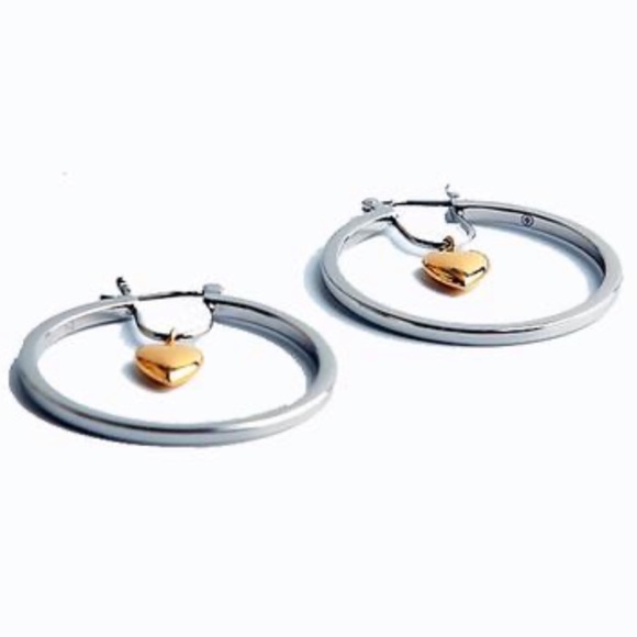 TORY BURCH • Celestial Heart Hoop Earrings - Picture 3 of 5